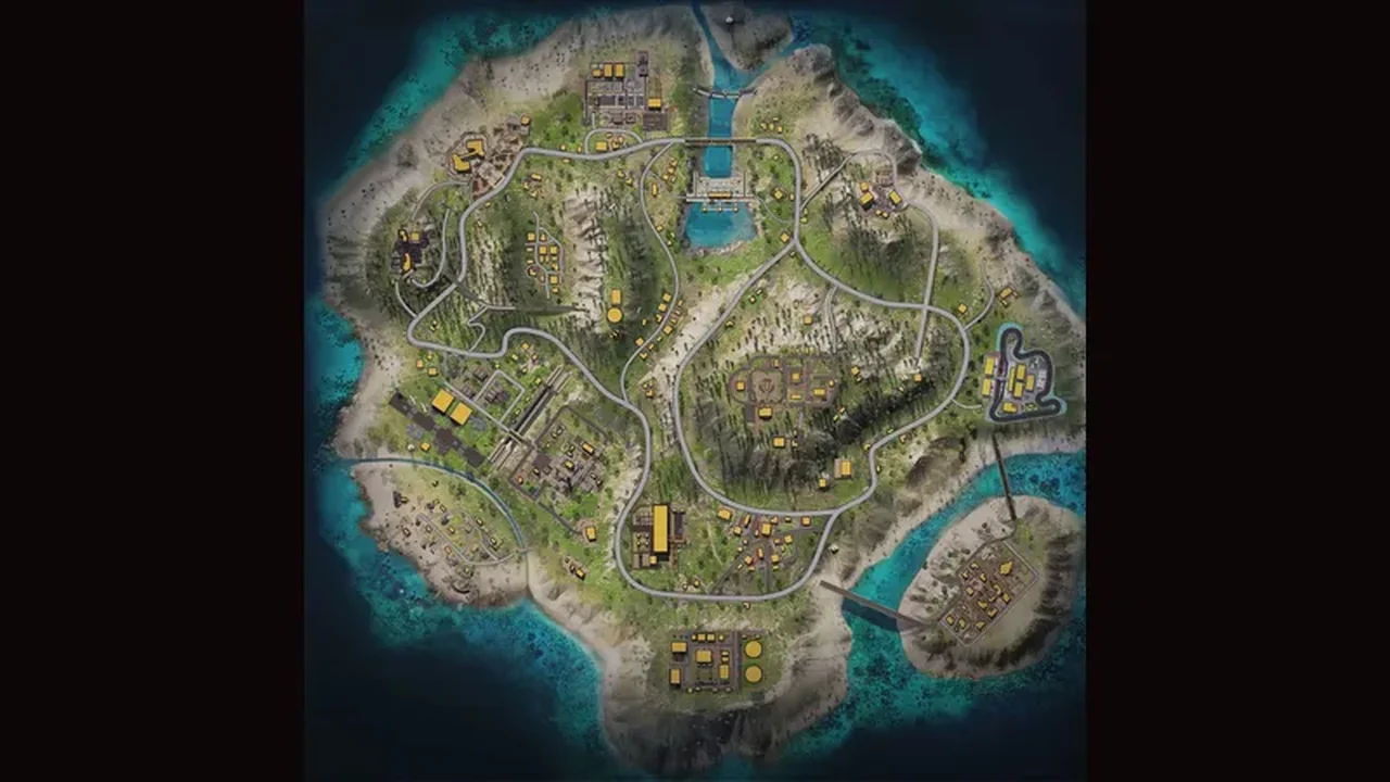 Bermuda island map artwork for Free Fire