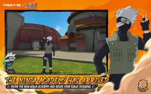 Free Fire character standing in the Ninja Academy area of the game map
